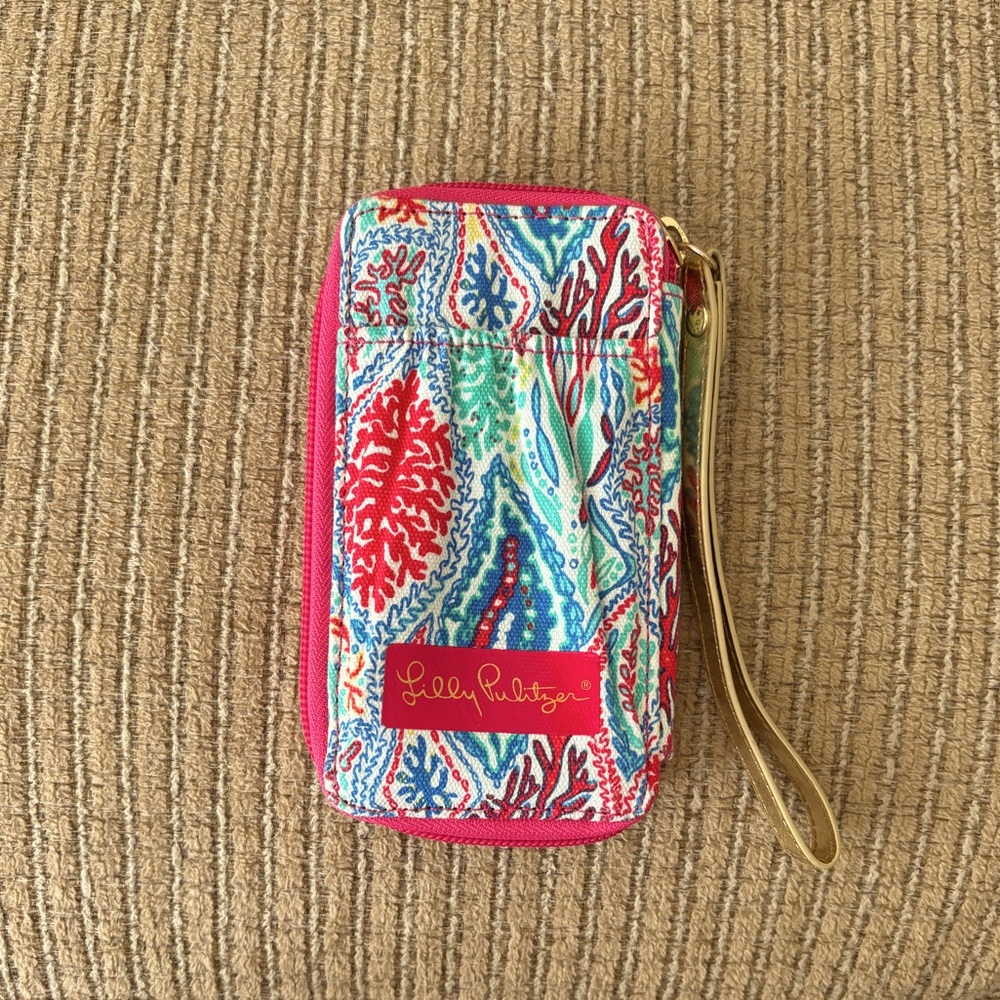 Lilly Pulitzer Multicolor Coral Wristlet
